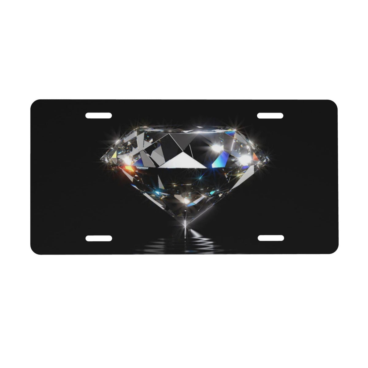 KOSUES Shining Diamond front plate cover in black aluminum for bold vehicle styling.