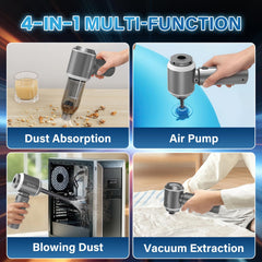 Koucen 4-in-1 car vacuum blowing function clears tight spots.