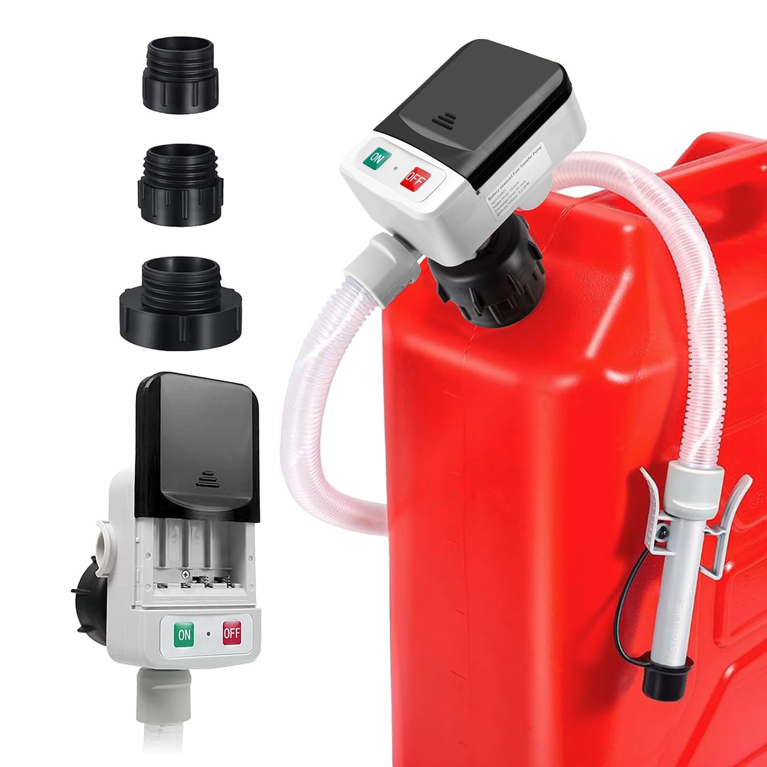 koulate portable electric fuel siphon for quick, mess-free transfers.