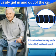 KOUNATSURI blue car door handle close-up shows rugged steel frame for durability.