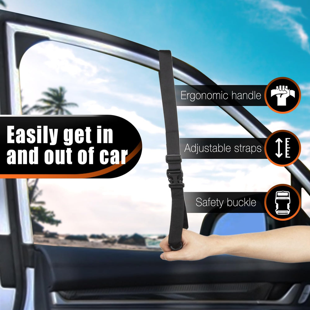 KOUNATSURI handle assists an elderly person entering a vehicle safely