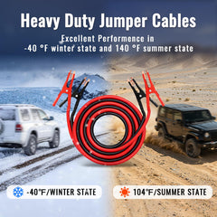 KOUPREY 10ga jumper cables remain flexible in cold weather for reliable starts