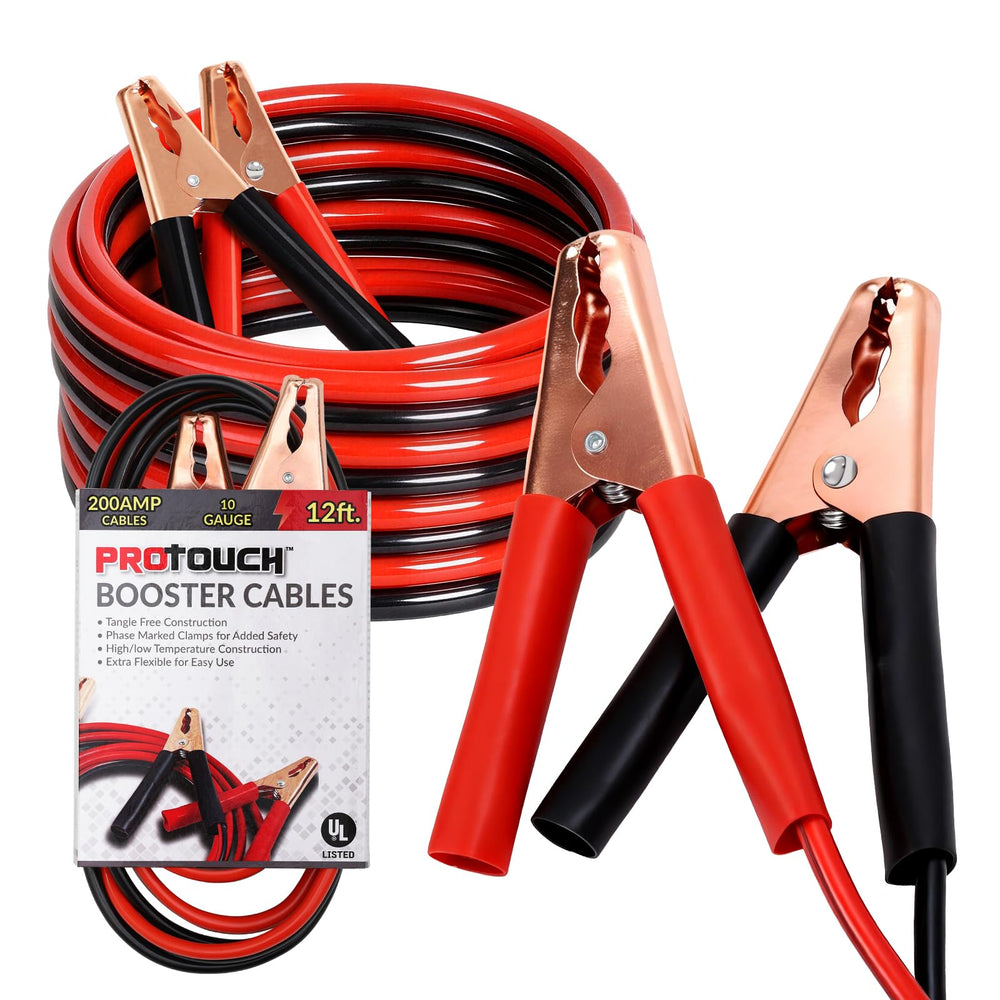 KOUPREY 12 ft jumper cables clamps closeup showing strong grip for safe starts