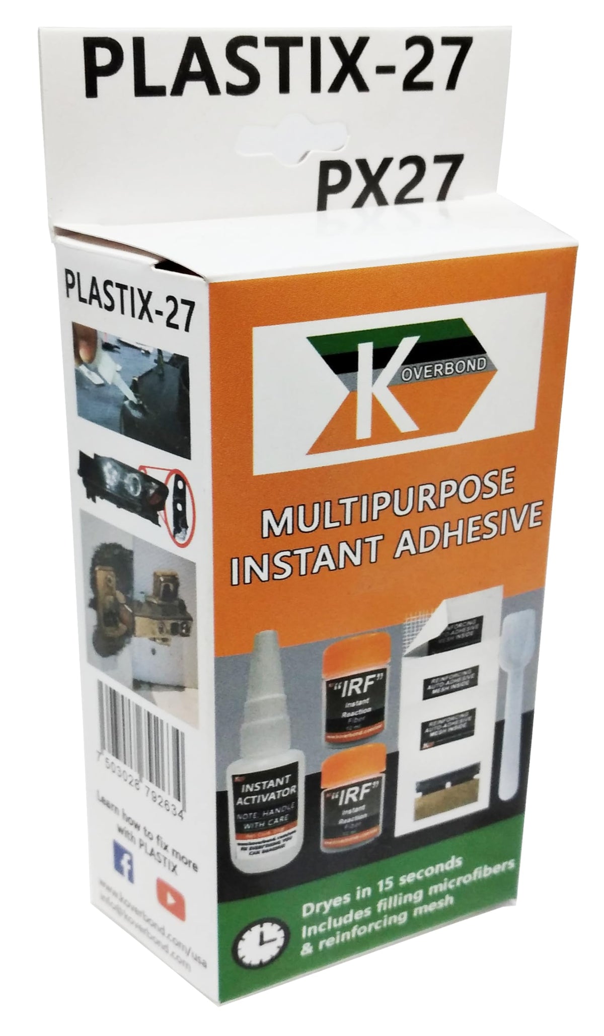 KOVERBOND Plastix-27 kit in use for rapid bumper repair.