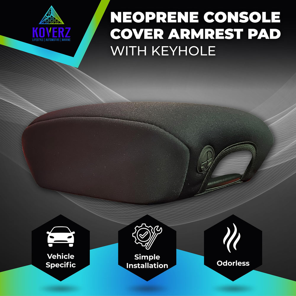 Koverz neoprene console cover keyhole design keeps lock access easy.
