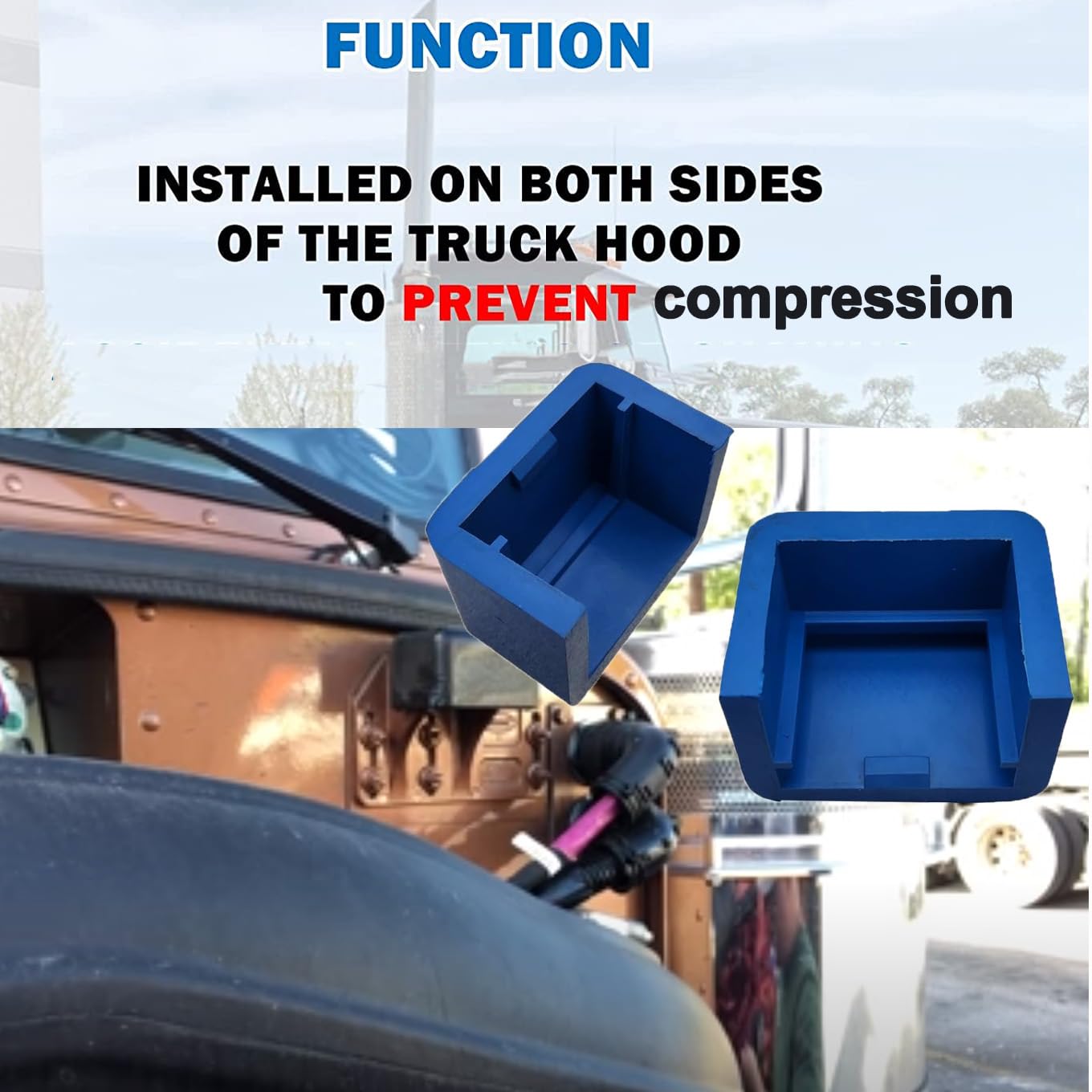 Koxuyim Hood Rest Bumper Bushing for Peterbilt 379 enhances hood seal stability.