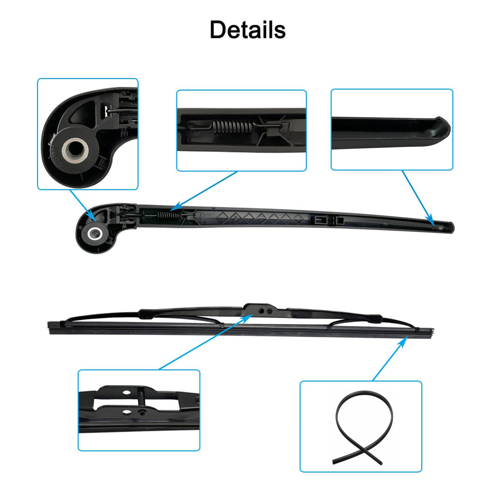 Koxuyim right-front wiper arm enhances visibility in wet conditions for Audi Q7.