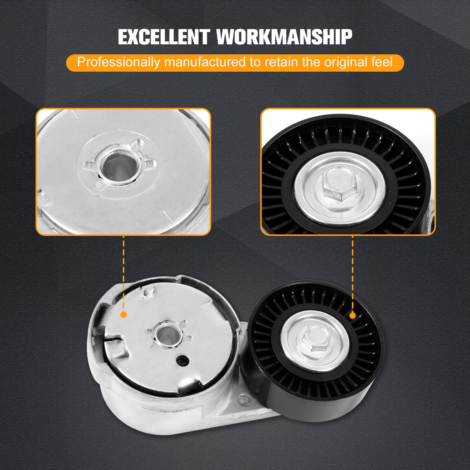 Kozlira idler pulley close-up highlighting belt alignment and quiet operation
