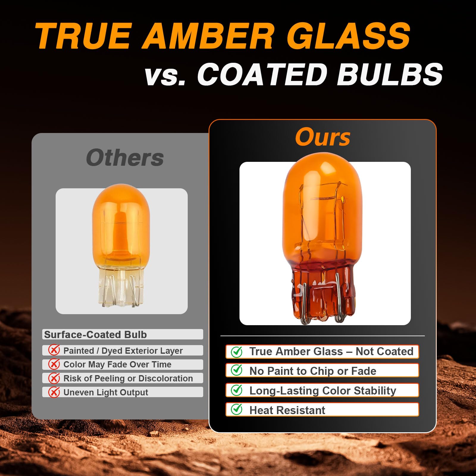 KPALAG 7442NA amber bulb close-up emphasizing bright signaling