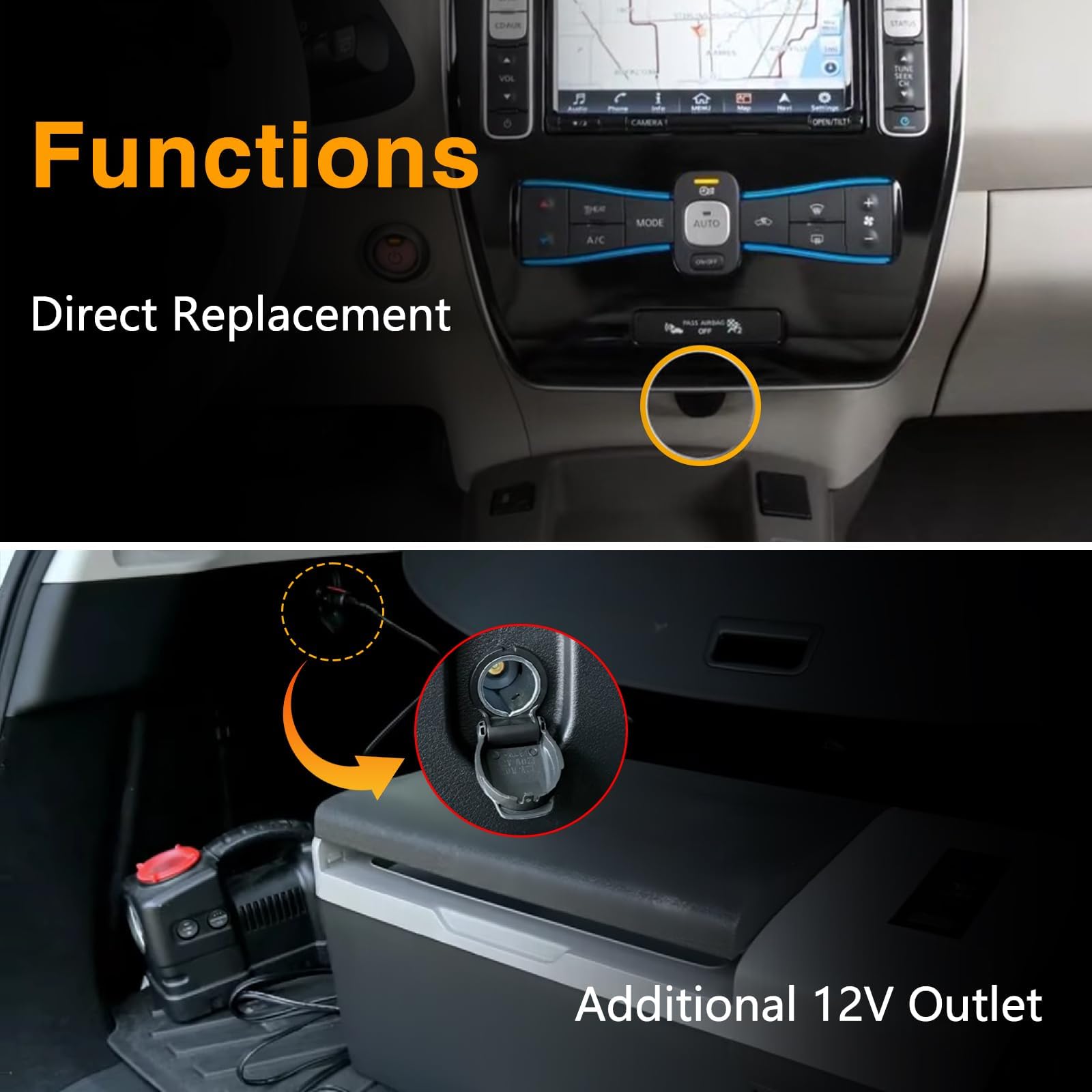 KPALAG back hatch 12V outlet use for additional devices on the go