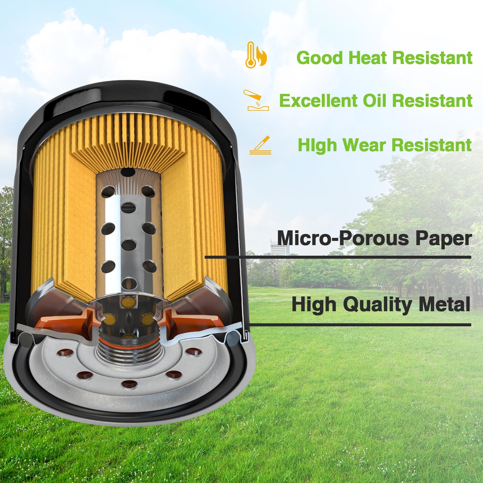 KPALAG oil filter shell in alloy offers durable, corrosion-resistant protection for transmissions.