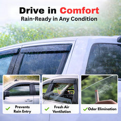 KPY rain guards with 3M tape offer secure, durable attachment.
