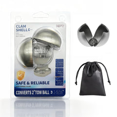 KPY heavy-duty tow ball adapter shows 2in to 2-5-16in conversion for secure towing.