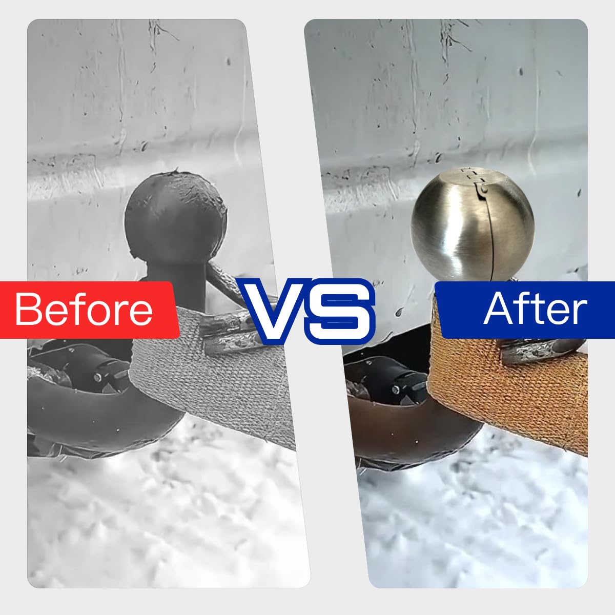 Compact stainless steel design suitable for trucks, campers, and trailers.