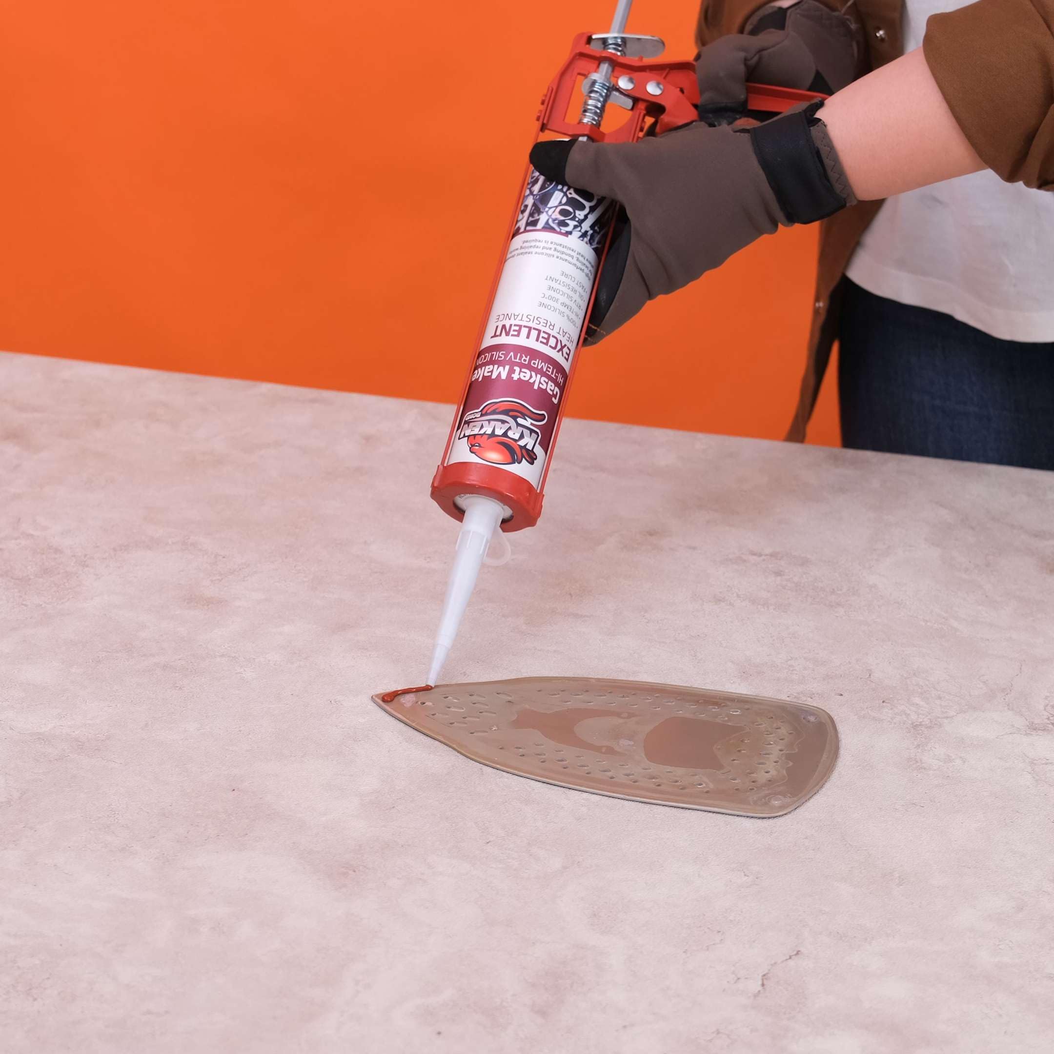 Kraken Bond Red RTV used in engine bay for durable temperature sealing