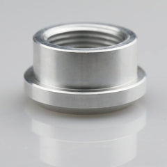 KRD PERFORMANCE aluminum billet bung with natural finish, ideal for automotive applications and fittings.
