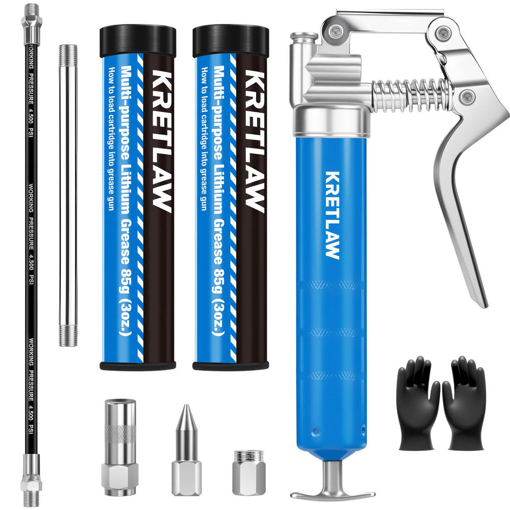 KRETLAW mini grease gun with 3000 PSI for automotive lubrication