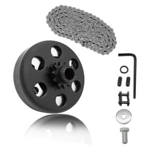 KRGUOD centrifugal clutch close-up shows 3/4-inch bore and 12-tooth gear for go-karts.