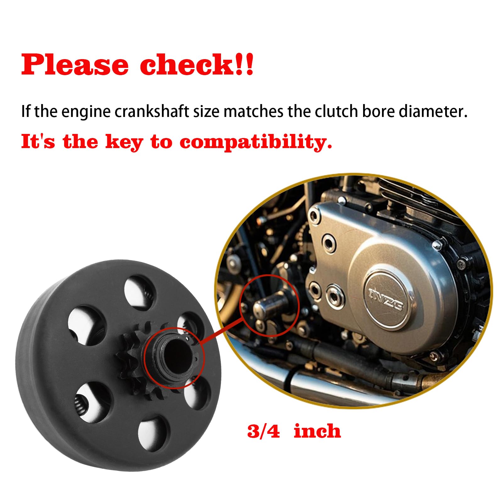 KRGUOD Honda GX compatibility image shows 3/4 crank shaft fit.