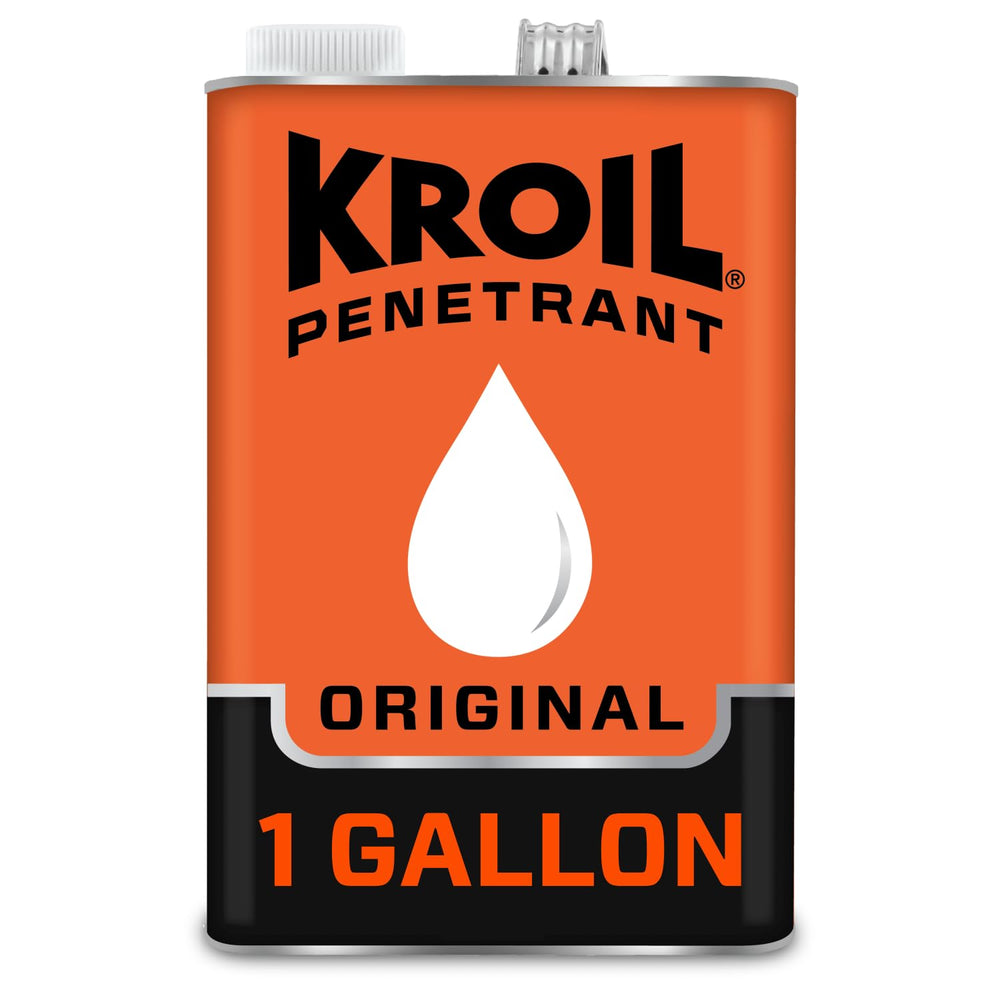 Kroil Original Penetrating Oil can close-up showing label and nozzle for rusted bolts.