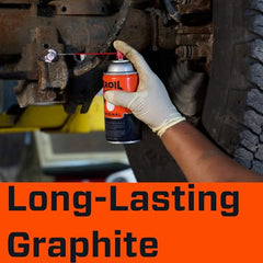 Kroil Penetrant Penephite with Graphite graphite film adheres to metal surfaces for extended lubrication.