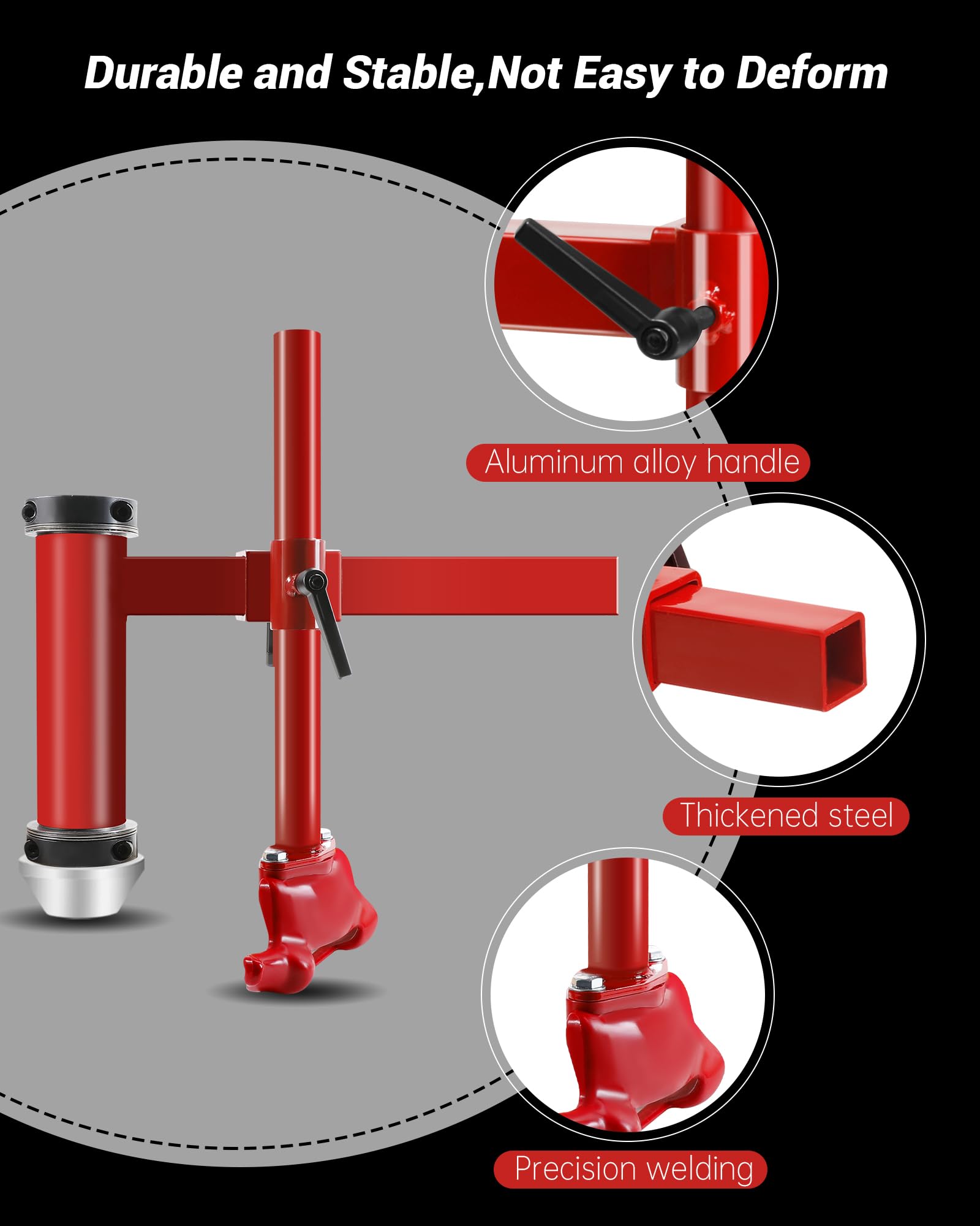 Krysolad extended-handle tightening knob eases bolt adjustments when mounting.