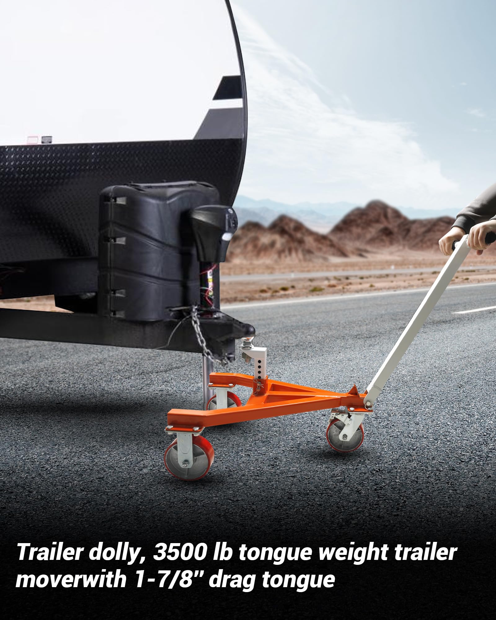 Krysolad Trailer Dolly angle-adjustable drawbar for tighter turning.