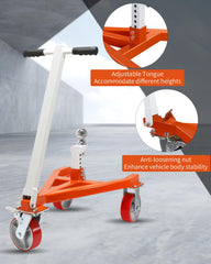 Krysolad trailer dolly cast-iron core polyurethane wheels provide durability on varied surfaces.