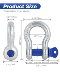 Krytonel d-ring shackle close-up highlighting plated finish for rust resistance.