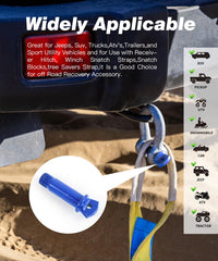 Krytonel D-ring shackles with screw pin for quick, safe towing setup