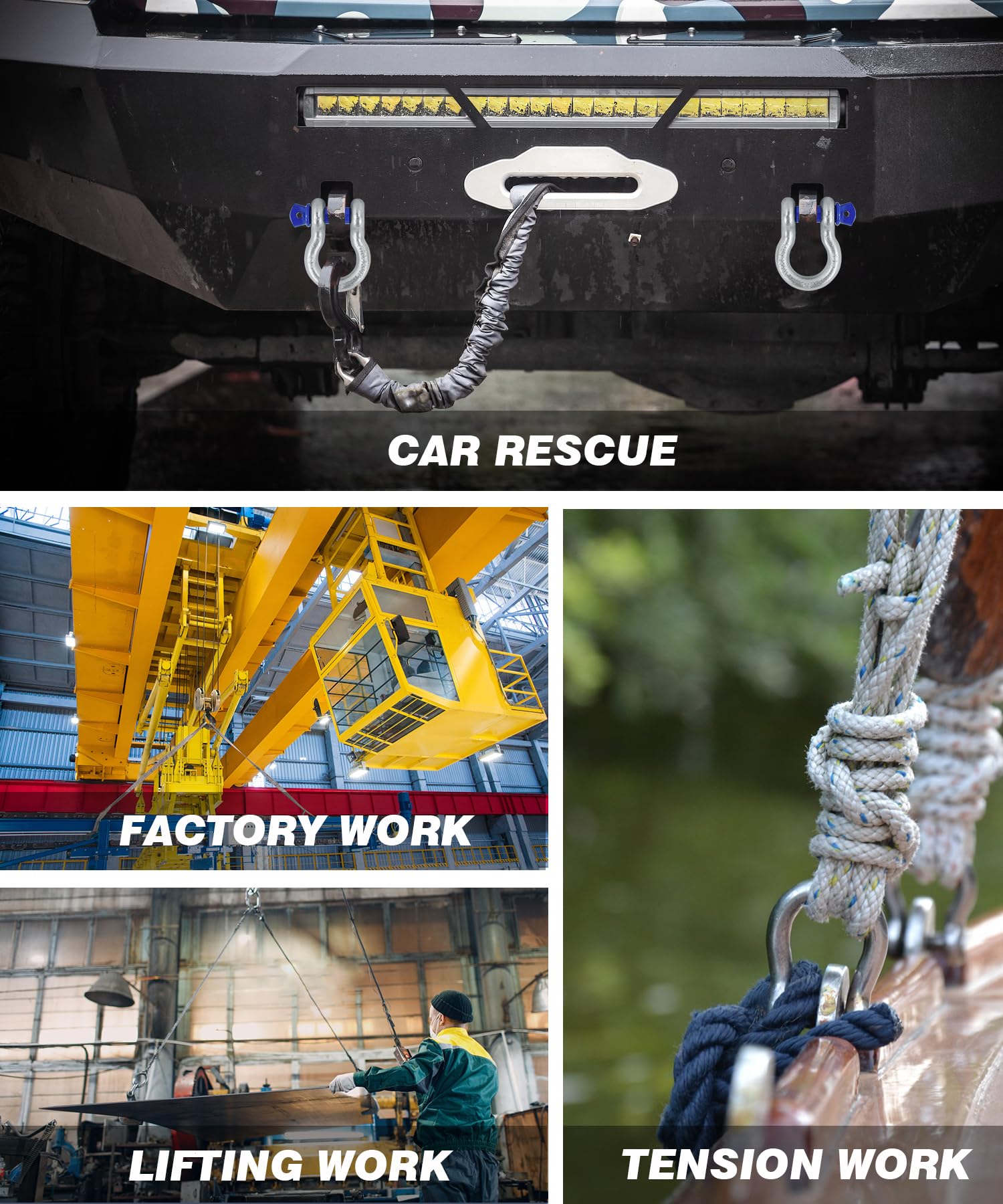 Krytonel D-ring shackle with rugged design for safety
