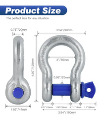Krytonel off-road recovery shackle in use on a Jeep