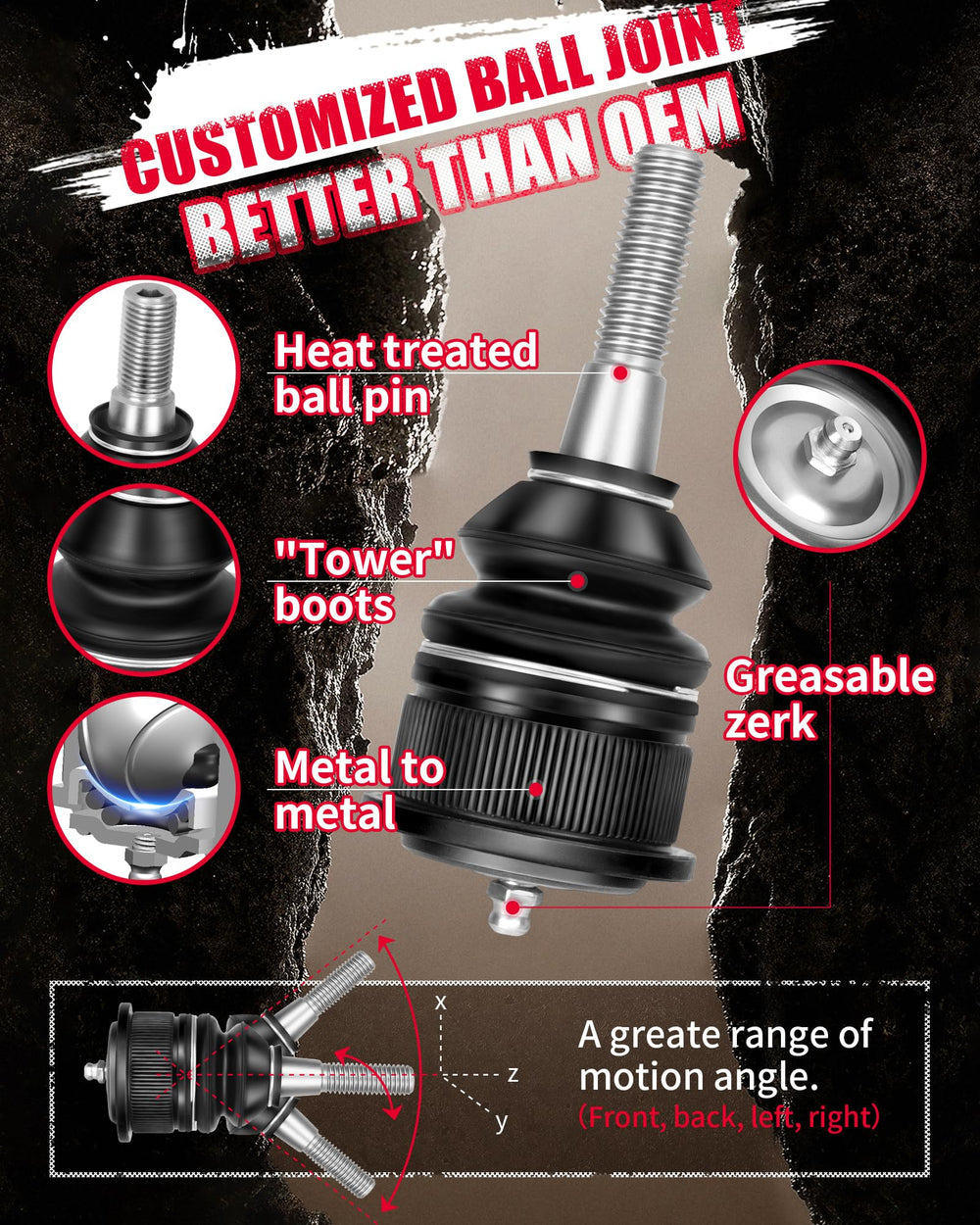 KSP one-piece forged aluminum design offers strength without rust.