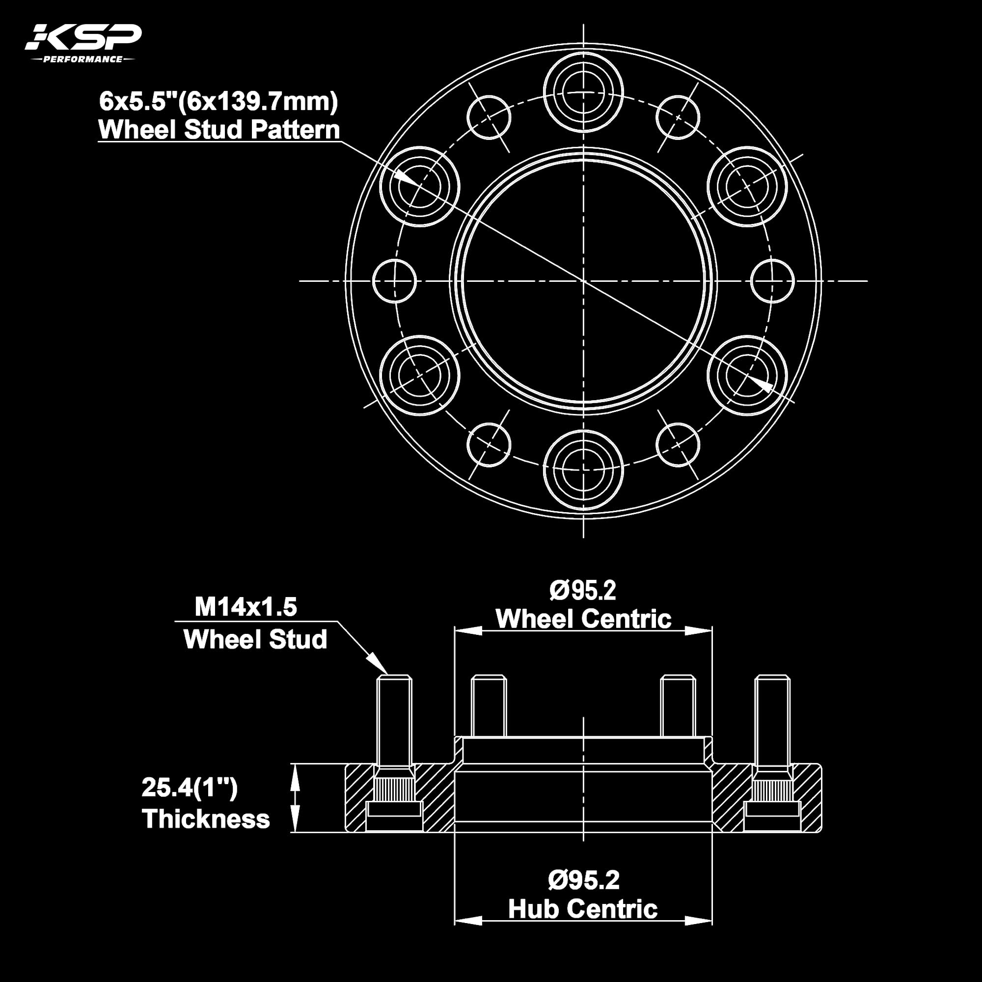 KSP Performance 14x1.5 studs provide secure engagement and easier installation.