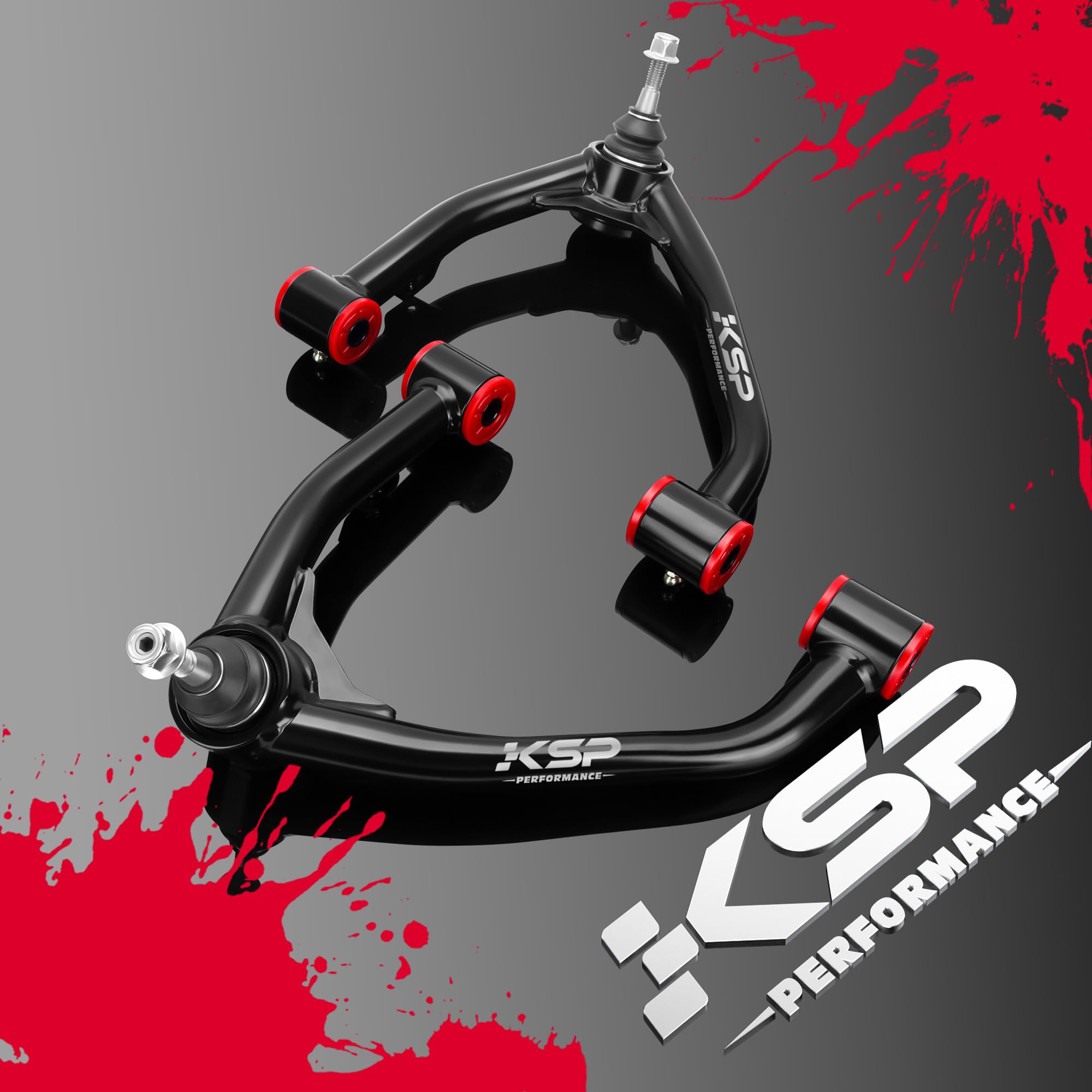 CNC machined arm with red texture adds aggressive styling.