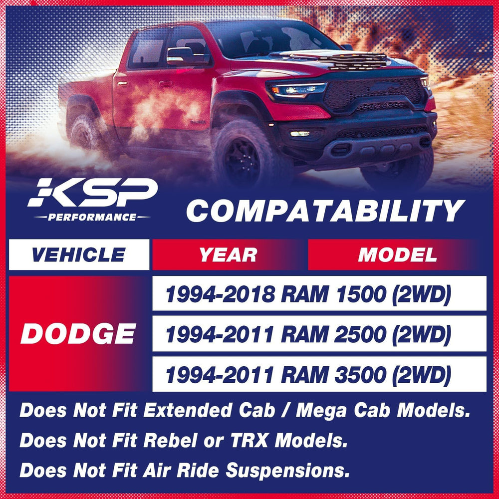 KSP Performance Ram 1500 2WD compatibility with front lift