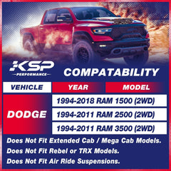 KSP Performance Ram 1500 2WD compatibility with front lift
