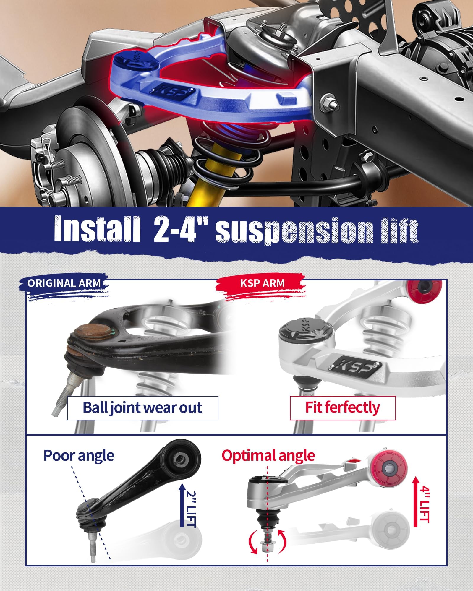 KSP Performance Expedition upper control arm compatibility 2006-2022