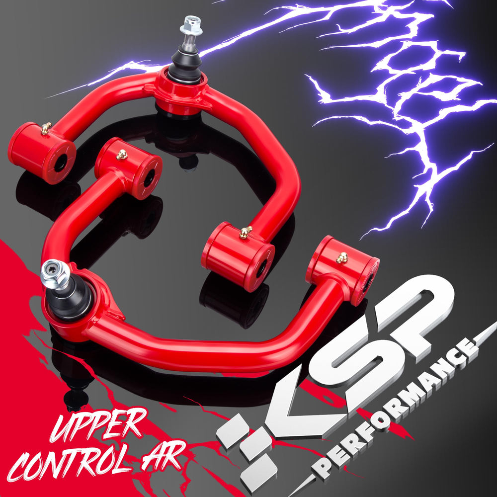 KSP Performance F-150 upper arm PU bushing contrasts with rubber for winter stability.