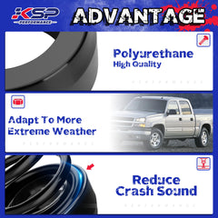 KSP Performance front lift spacers 3in detail showing polyurethane construction.