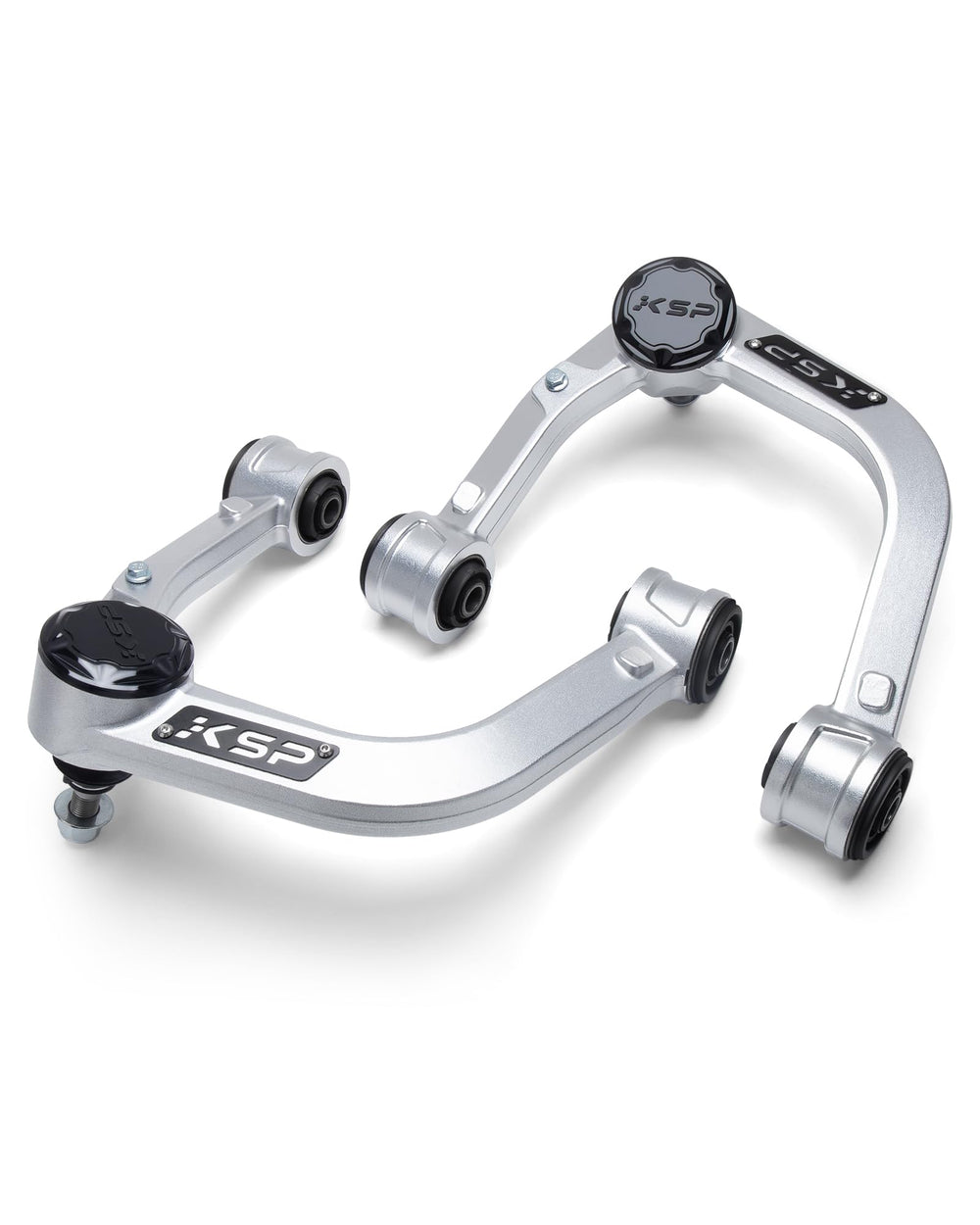 KSP PERFORMANCE front view forged aluminum control arm for Tacoma Hilux with silver finish enhances alignment