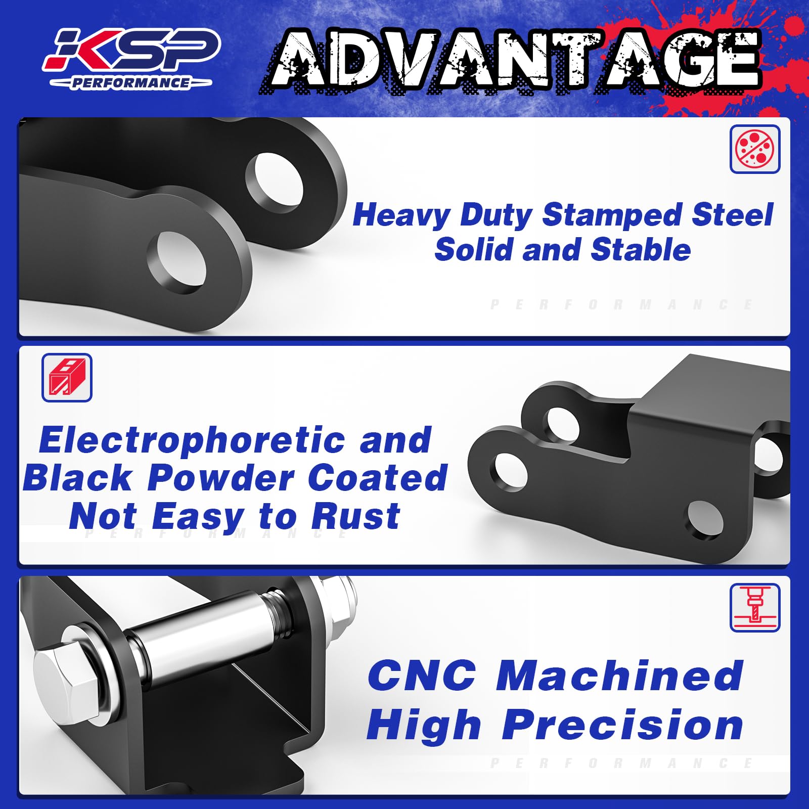 Heavy-duty steel construction ensures durability under load in rugged use.