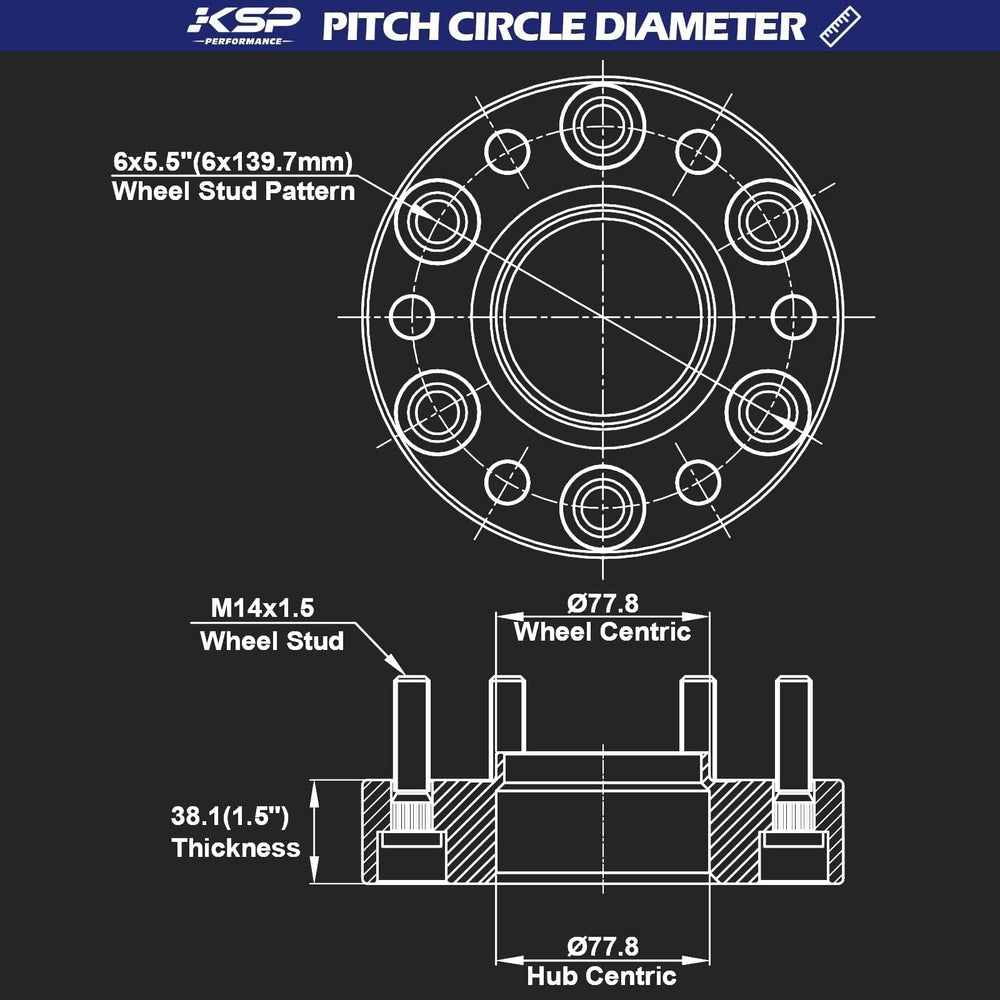 KSP PERFORMANCE hubcentric lip design on spacer contacts hub precisely