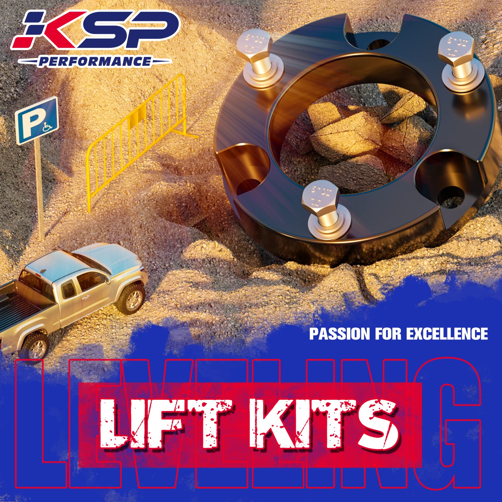 KSP PERFORMANCE installation bolts and hardware included for straightforward setup.