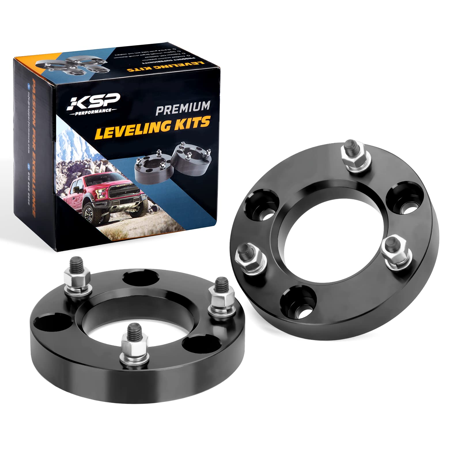 KSP Performance 1.5-inch front spacer for F-150, top view boosting ground clearance.