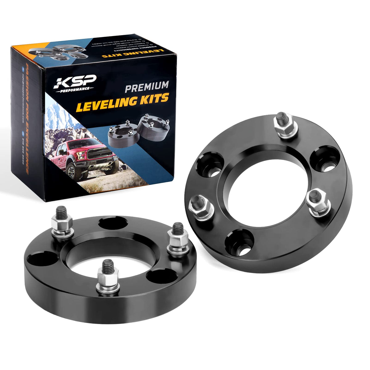 KSP Performance 1.5-inch front spacer for F-150, top view boosting ground clearance.