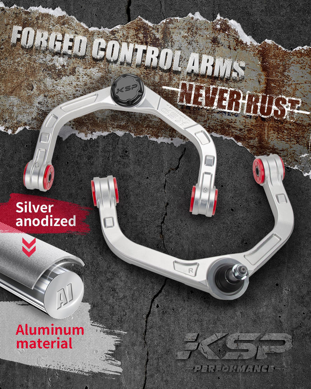 KSP PERFORMANCE Ram 1500 2-4in lift compatible UCA for better alignment