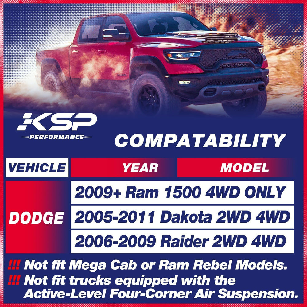 KSP Performance Ram 1500 front lift installation showing precision fit.