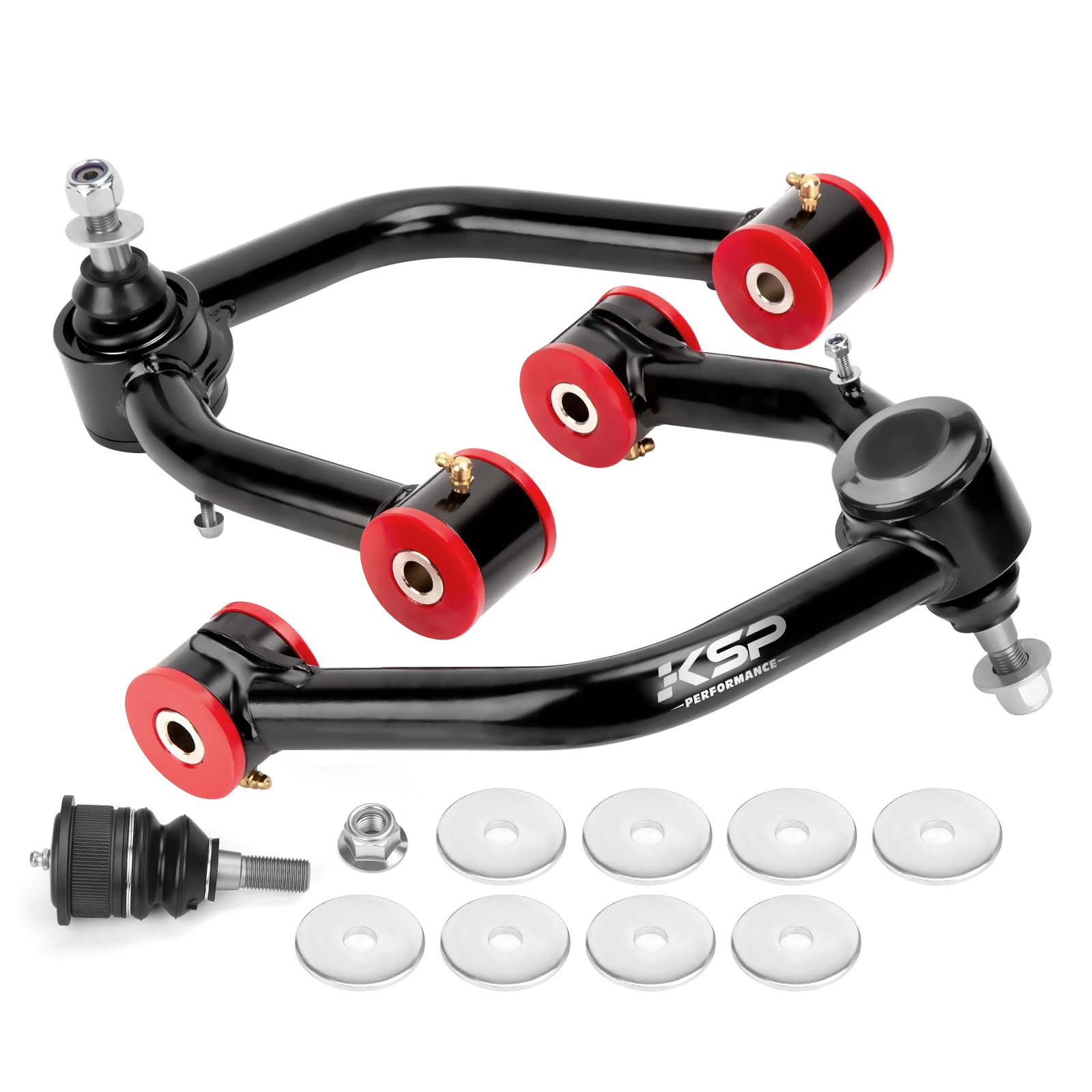 KSP PERFORMANCE Tacoma UCA front-right assembly highlights sturdy 1.25-inch DOM tubing for strength.