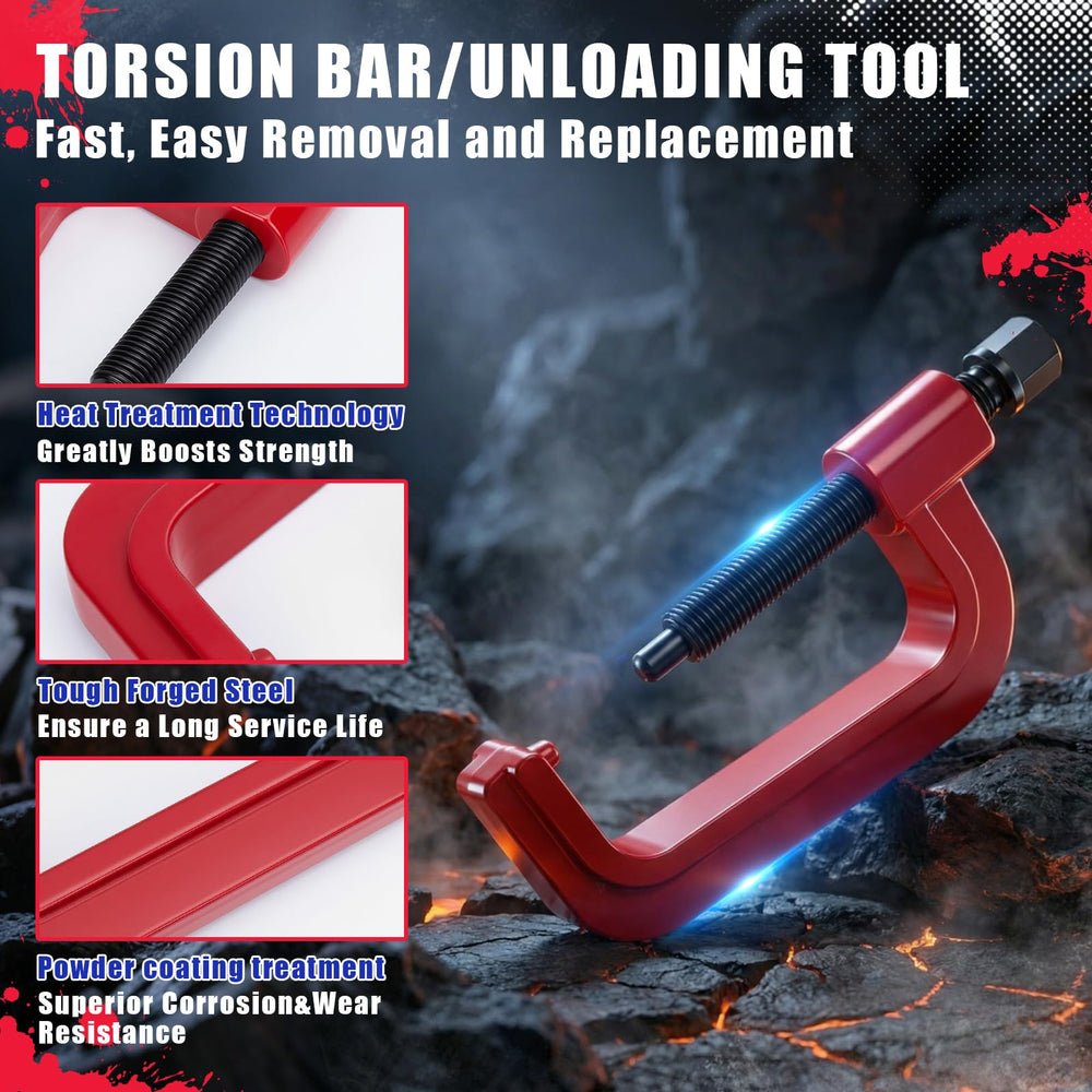 KSP Performance torsion bar tool in use on GM trucks safely unloading torsion keys